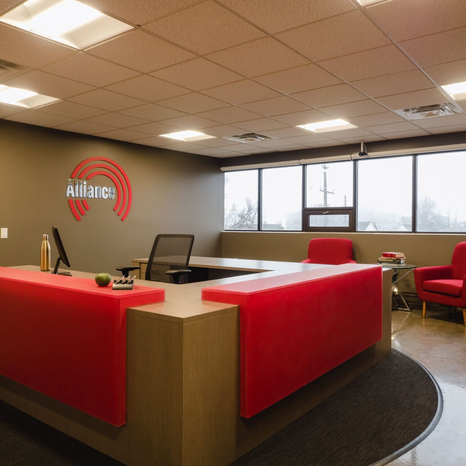 Interior of Alliance Answer's office showing the front lobby